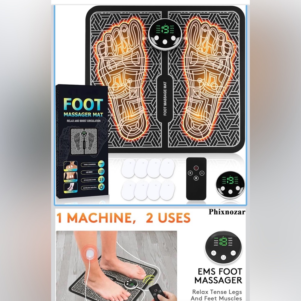 RELAX :Black EMS Foot Massager.included 10’s unit..  BOX 13